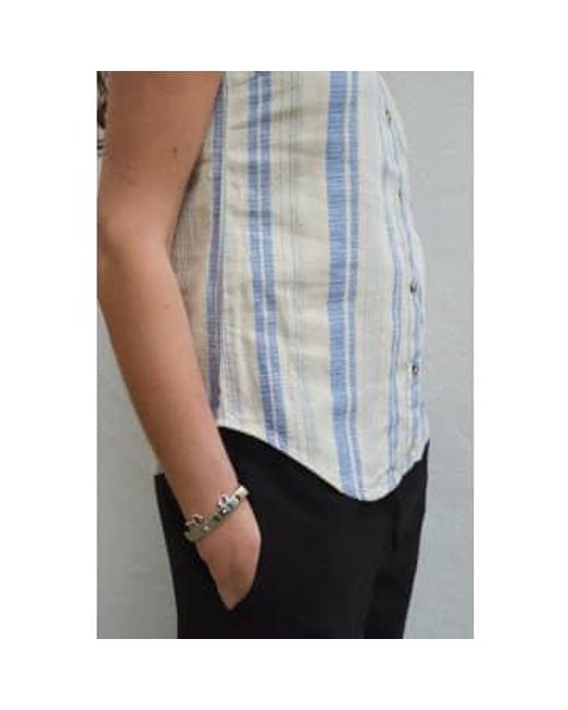 Blue Stripe Shirt di Ichi in White