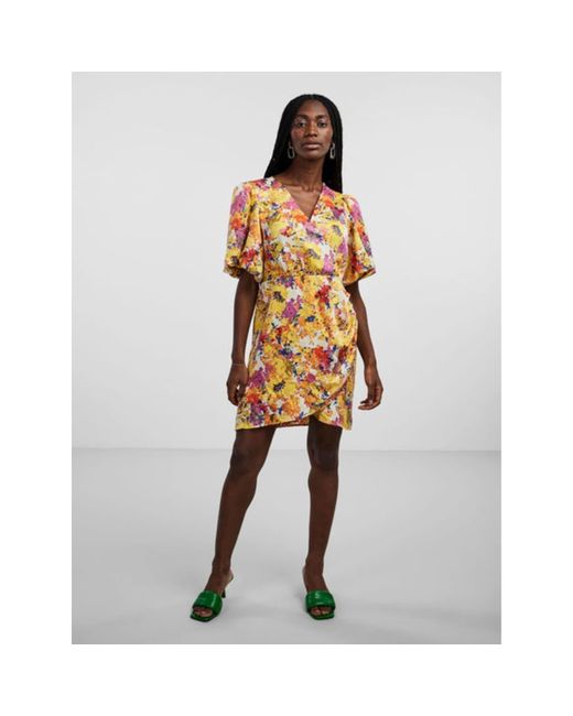 Y.A.S Finna Short Floral Dress Birch Print in Orange | Lyst UK