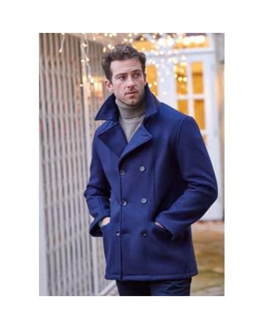 Alan Paine Blue Ewan Double Breasted Jacket for men
