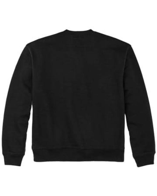 Filson Black Prospector Crew Neck Sweatshirt Medium for men