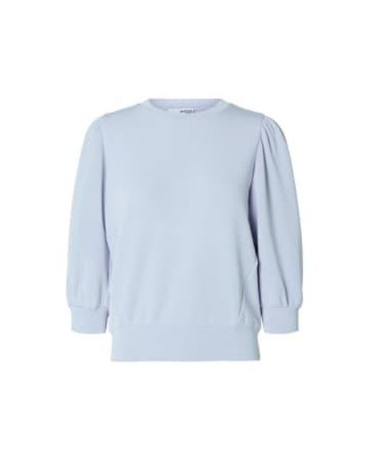 SELECTED Blue 3/4 Tenny Sweat Top Cashmere Xs