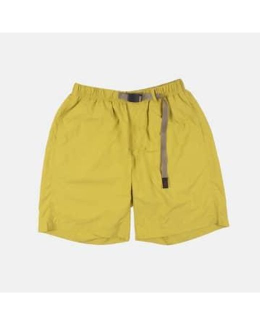 Gramicci Yellow Nylon Loose Shorts for men
