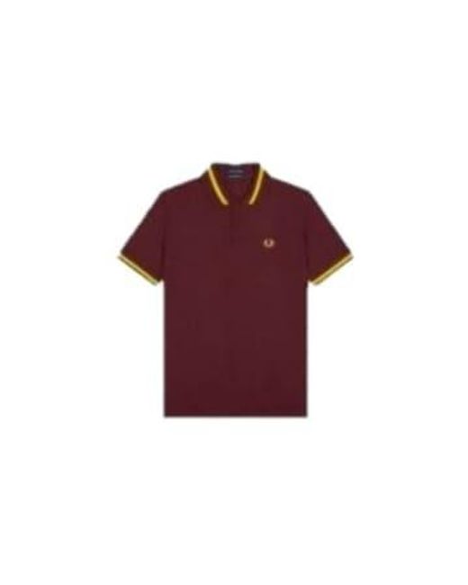 Fred Perry Purple Reissues Original Single Tipped Polo Oxblood M96 42 for men