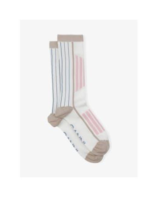 Ganni White Sporty Socks Xs/s