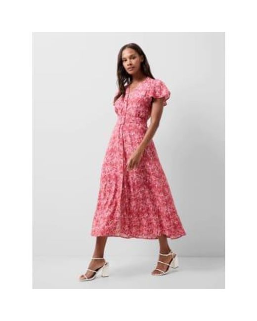 French Connection Pink Cass Delphine Midi Dress