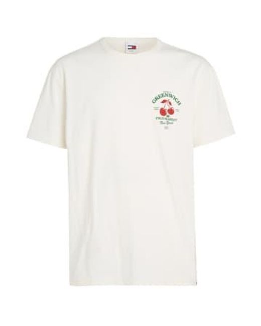 Camiseta gráfica novedad jeans Tommy Hilfiger de hombre de color White
