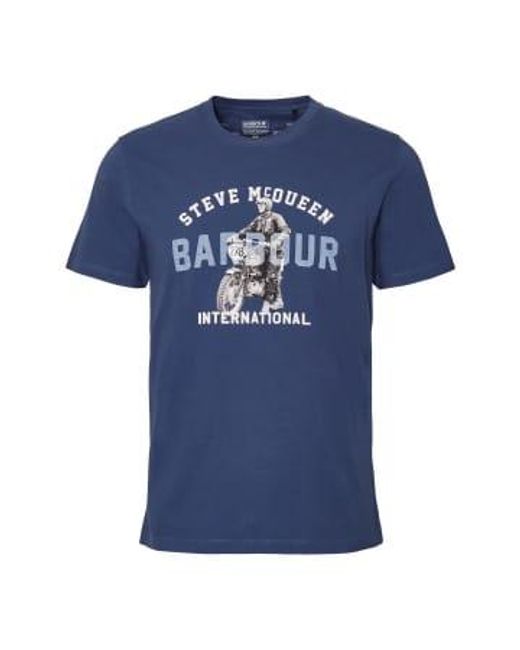 Speedway t-shirt lavato cobalto di Barbour in Blue da Uomo