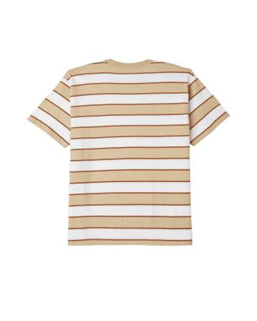 Camiseta sandborn stripe Obey de hombre de color Natural