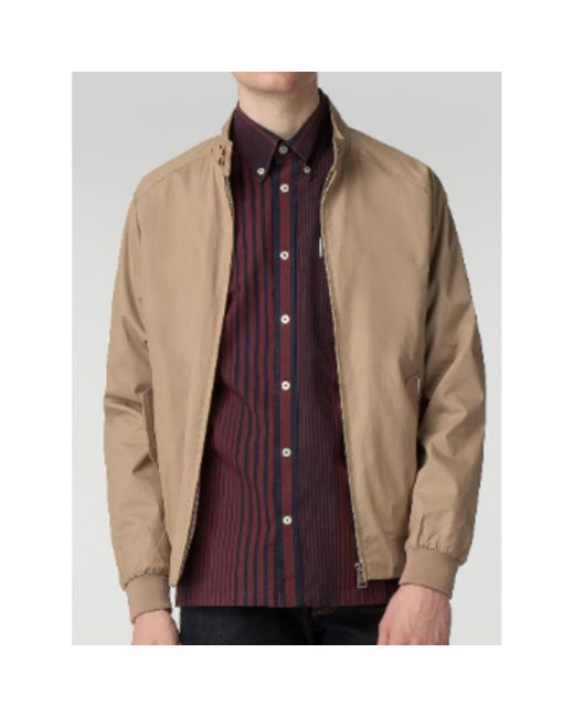 Ben Sherman Sand Cotton Harrington Jacket in Brown for Men | Lyst