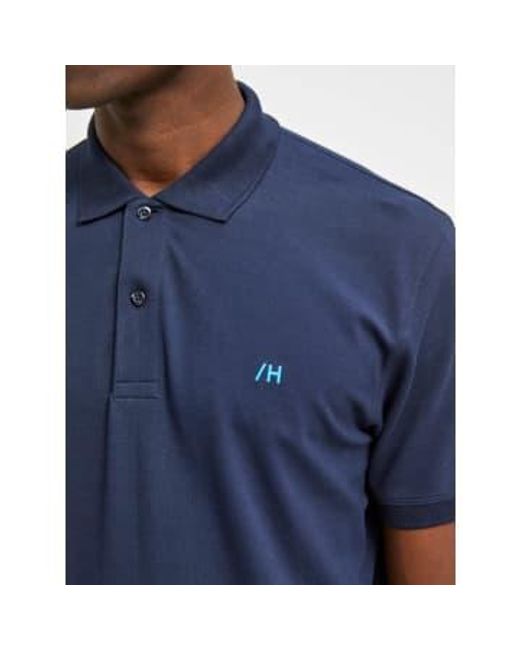 SELECTED Polo Shirt With Sky Blue Embroidery for men