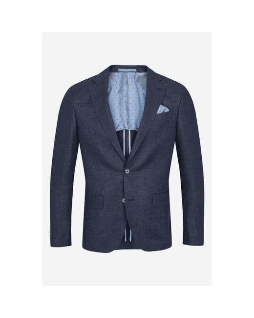 Sand Copenhagen Navy Linen Wool Mix Blazer in Blue for Men | Lyst