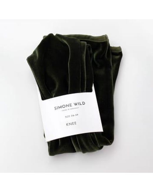 Mi-bas velours vert Simone Wild en coloris Black