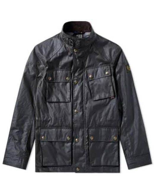 Fieldmaster Jacket Waxed Cotton Dark di Belstaff in Black da Uomo