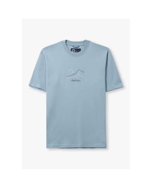 Mens Embroidered Mountain T Shirt In Soft Chambray di Penfield in Blue da Uomo
