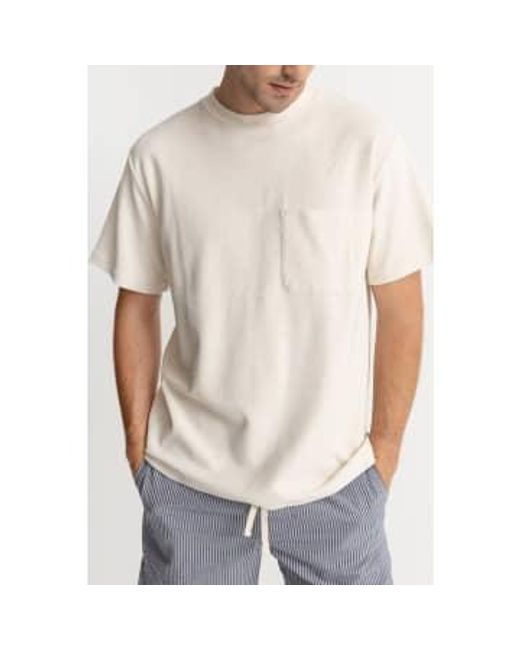 Rhythm White Vintage Terry T-shirt for men