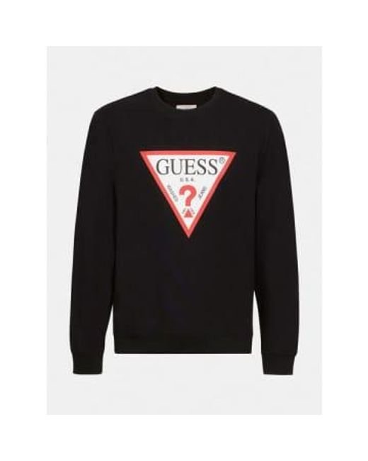 Guess Black Triangle Logo Sweatshirt Xl / Jet for men