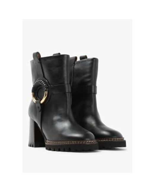 Womens Hana Heeled Ankle Boots In Black di See By Chloé