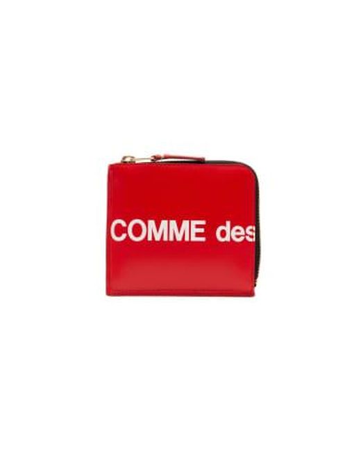 Cartera logotipo enorme cdg Comme des Garçons de hombre de color Red