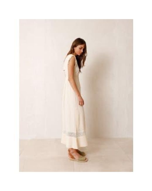Indiandcold Double Gauze Dress Ivory di Indi & Cold in Natural