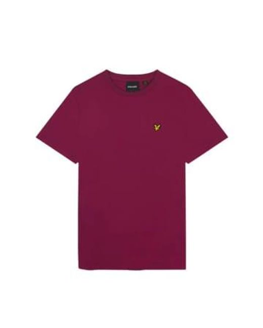 Lyle & Scott Ts400vog plain t -shirt in reichem burgund in Purple für Herren