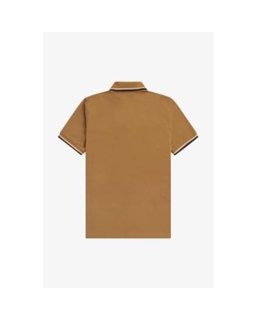 Fred Perry Brown Reissues Original Twin Tipped Polo Dark Caramel / Ecru Navy 40 for men