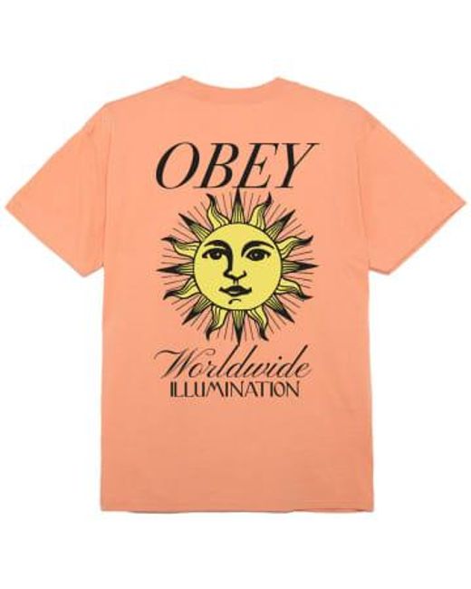 Obey Beleuchtungs -T -Shirt in Orange für Herren