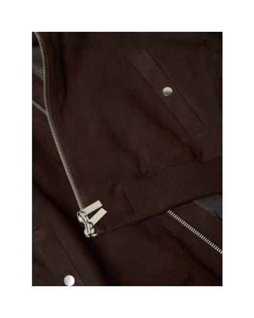 SELECTED Black Archive Bomber Suede Jacket S for men