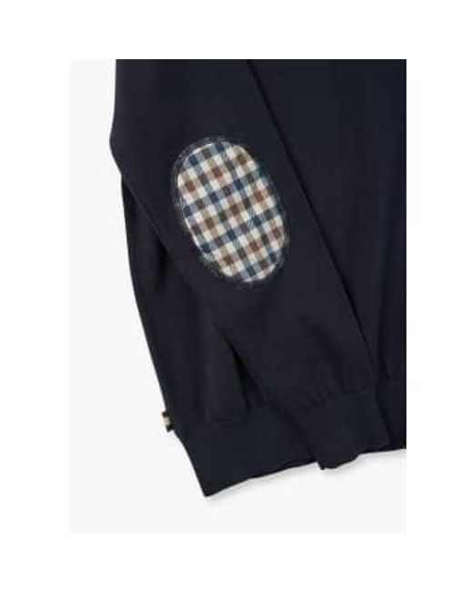 Aquascutum Blue S Active Check Sleeves Sweater for men