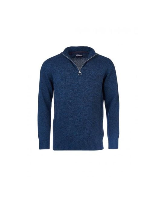 Barbour essential lambswool half zip jumper navy deals