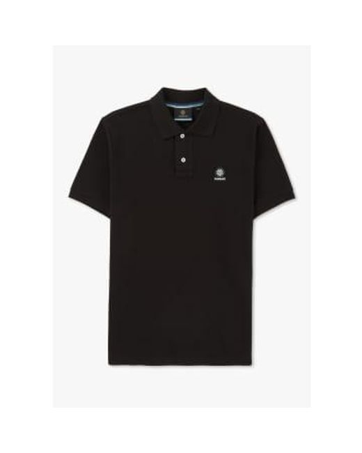 Sandbanks Black S Badge Logo Polo Shirt for men