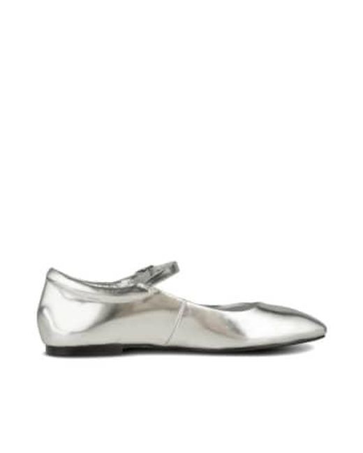 Maya Ballerina Silver di Shoe The Bear in White