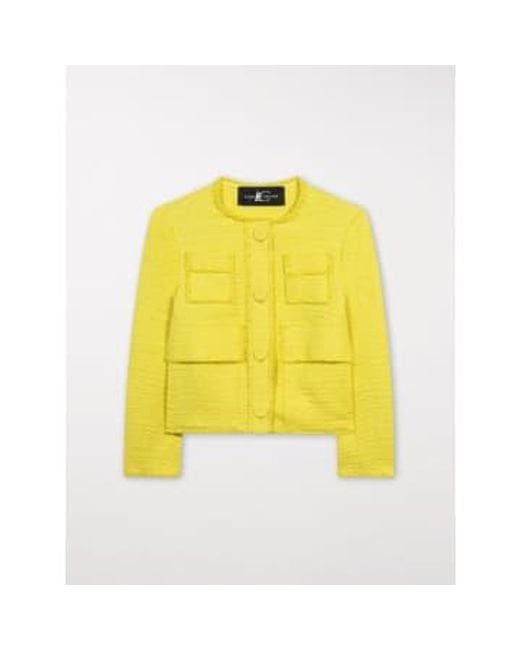 Tweed look chaqueta limón Luisa Cerano de color Yellow
