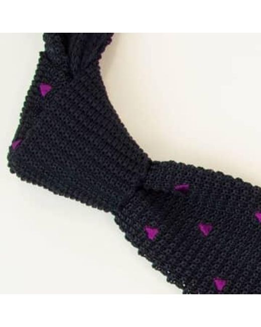 Embroidered Triangles Silk Knitted Tie di 40 Colori da Uomo