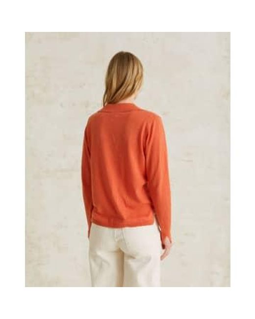 Yerse Orange Polo Neck Sweater