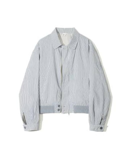 PARTIMENTO Gray Stripe Harrington Jacket for men