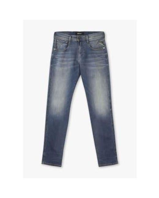 Replay Blue S Anbass Hyperflex Dust Slim Jeans for men