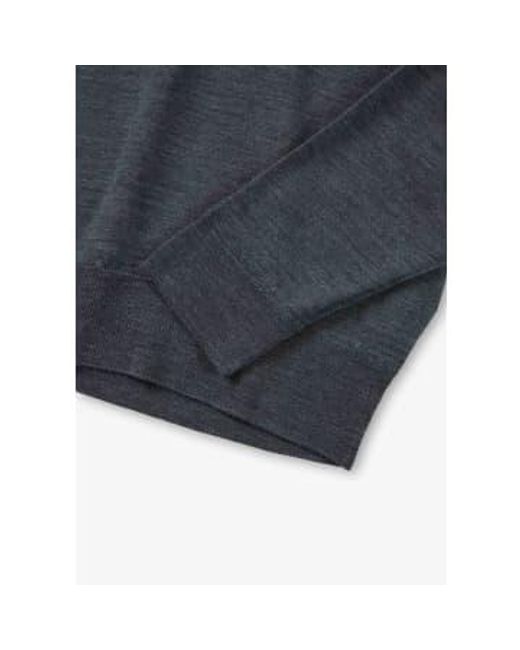 John Smedley Gray S Knitted Belper Long Sleeve Polo Shirt for men