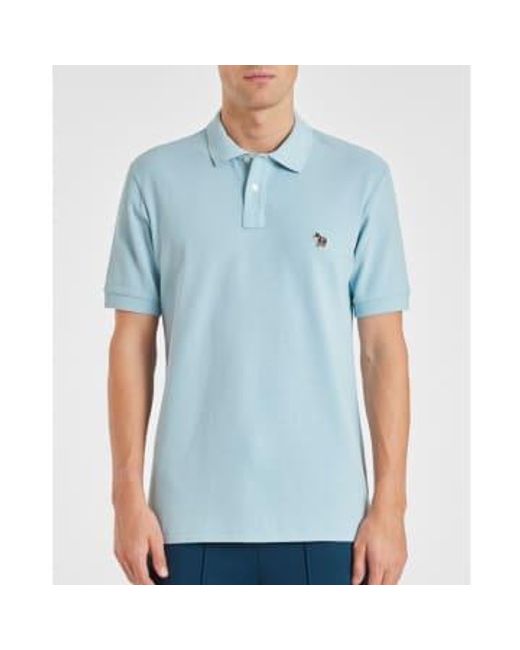 PS by Paul Smith Blue Regular Fit Ss Zebra Polo Shirt for men