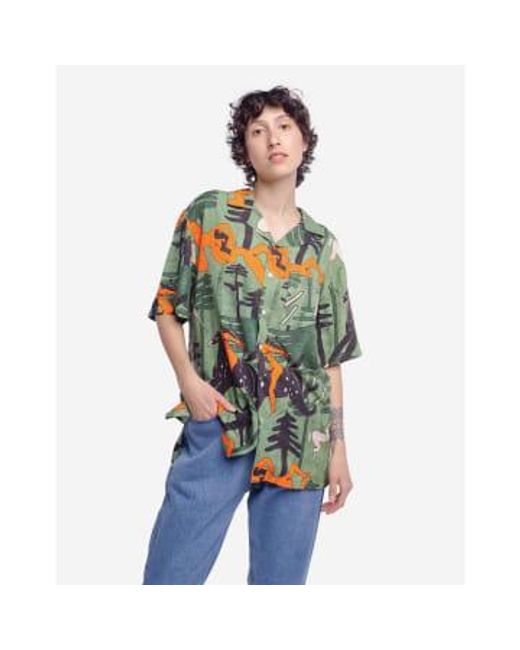Olow Green Multicolored Aloha Dhanur Shirt M for men