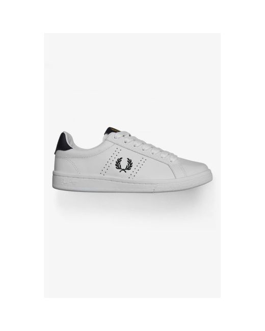 Fred Perry B721 White / Blue Trainers for Men | Lyst