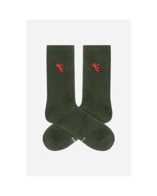 Sport Socks Lady Bugs Sustainable di Adam Lippes in Green