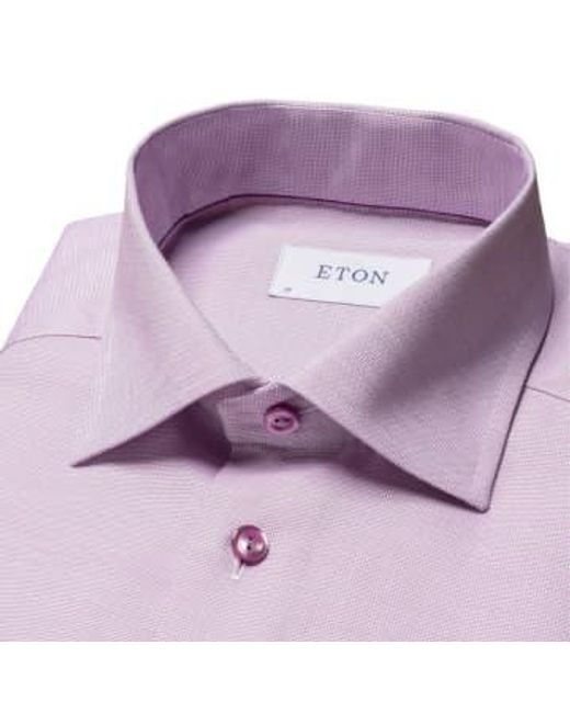 Raspberry slim fit semi solid -swill shirt 10001128973 Eton of Sweden de hombre de color Purple