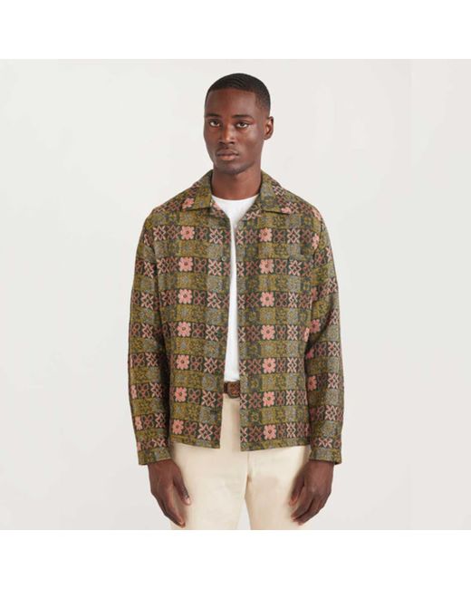 Percival Brown Ashdown Wildflower Shirt Wool Green Multi for men