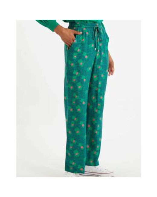 Lilac Rose Green Louche Emmanuella Bauhaus Abstract Patchwork Print Pyjama Style Trouser