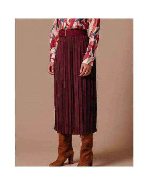 Grace & Mila Purple Midi Pleated Skirt