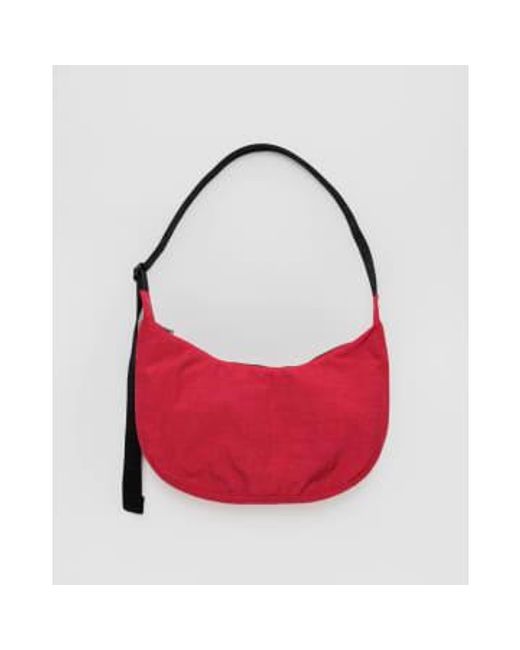 Baggu Red Medium Nylon Crescent Bag Candy Apple Nylon