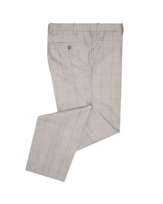 Lucian Windowpane Check Suit Trouser di Remus Uomo in Gray da Uomo