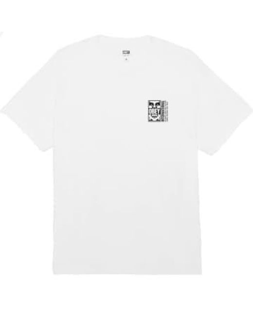 T-shirt classique divisé icône Obey pour homme en coloris Black