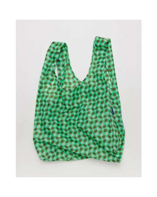 Baggu Green Standard Bag Wavy Gingham Os
