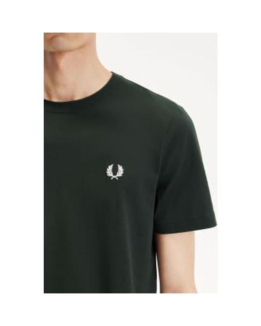 Fred Perry Black Crew Neck T-shirt Night / Snow White M for men